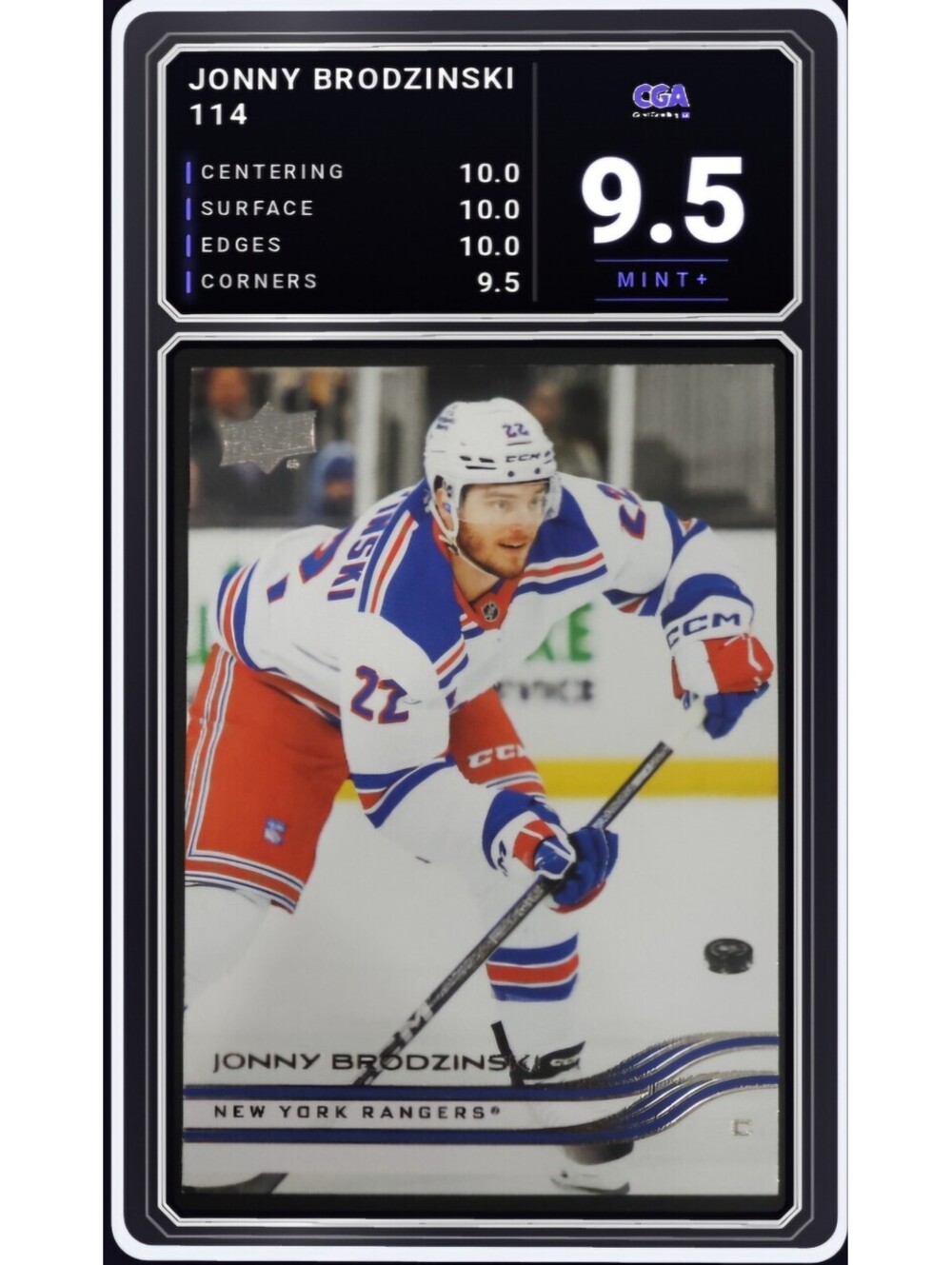 2025-26 Upper Deck #114 Jonny Brodzinksi New York Rangers -CGA 9.5 Digital Grade